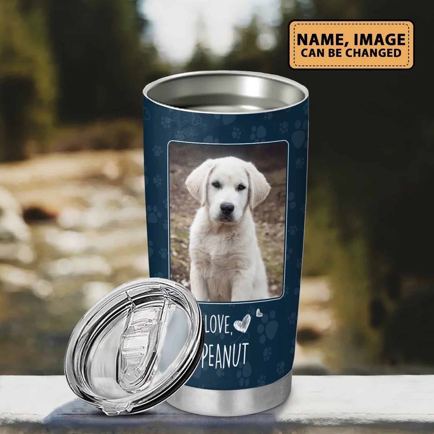 Labrador Retriever Personalized Tumbler To Dad - Thank You For Being My Daddy Tumbler - Perfect Gift For Dad From Son, Labrador Lover - Amzanimalsgift