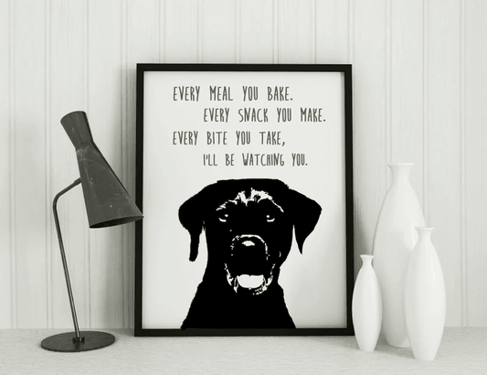 Labrador Retriever Portrait Canvas - Every Meal You Bake, Every Snack You Make, Every Bite You Take, I'll Be Watching You Canvas For Dog Lover - Amzanimalsgift