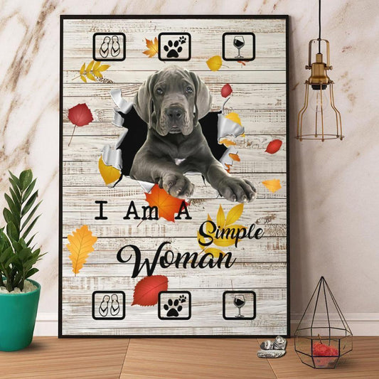 Labrador Retriever Portrait Canvas - I Am A Simple Woman Canvas, Perfect Gift For Dog lover, Labrador Retriever Lover - Amzanimalsgift