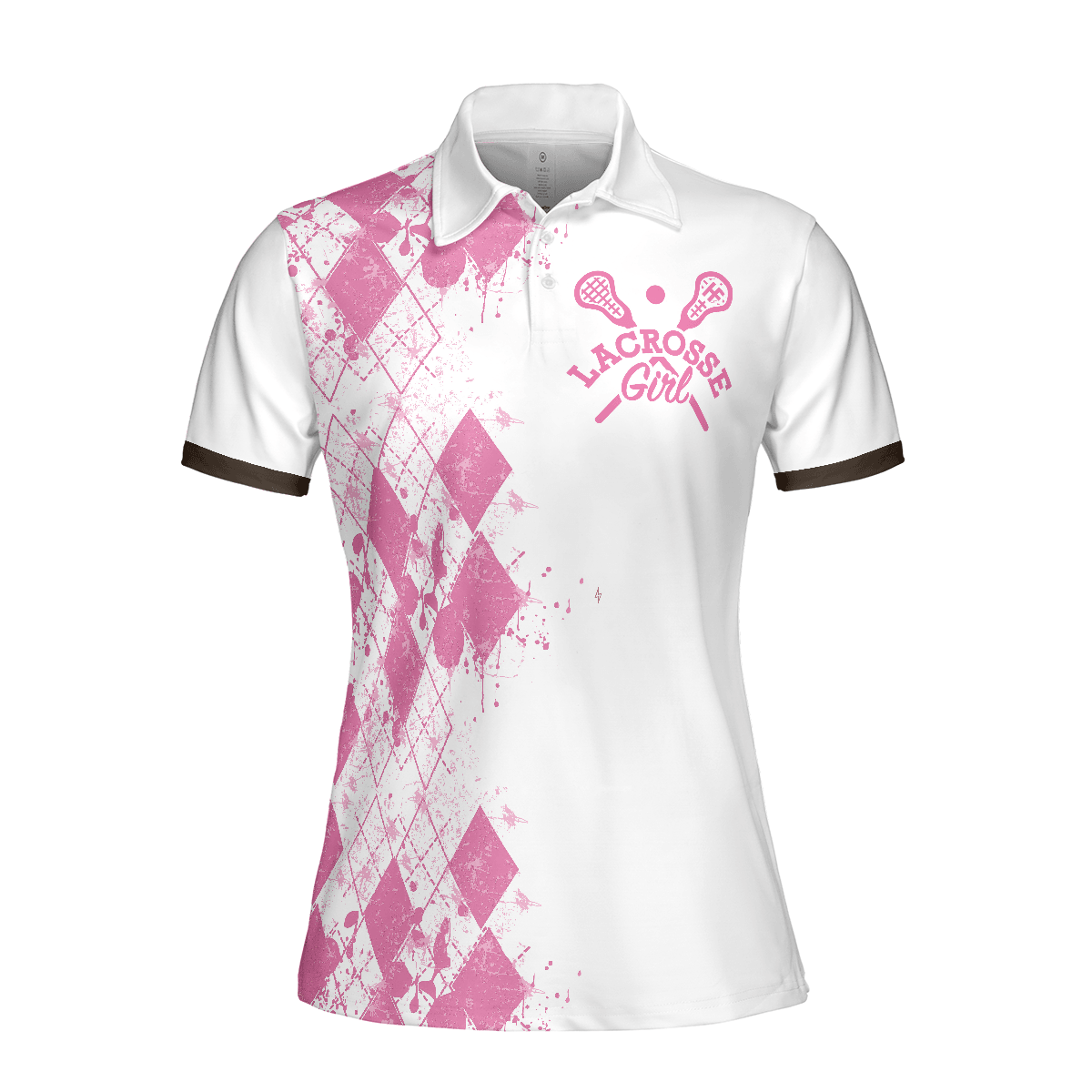 Lacrosse Women Polo Shirt, I Beat People With A Stick Lacrosse Women Polo Shirts, White And Pink Lacrosse Shirt For Ladies, Lacrosse Lovers - Amzanimalsgift