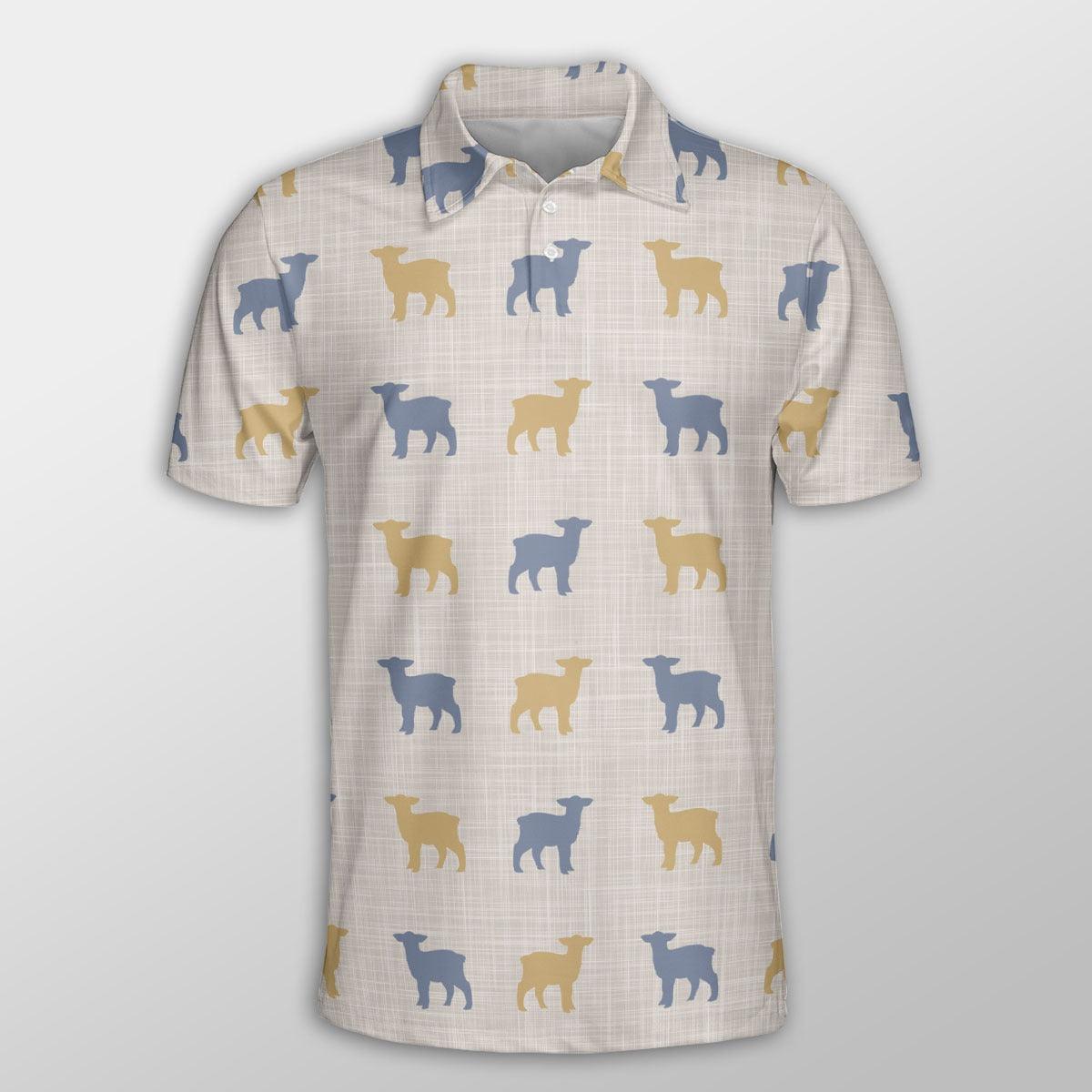 Lamp Men Polo Shirts For Summer - Lamp Silhouette Pattern Button Shirts For Men - Perfect Gift For Lamp Lovers, Cattle Lovers - Amzanimalsgift