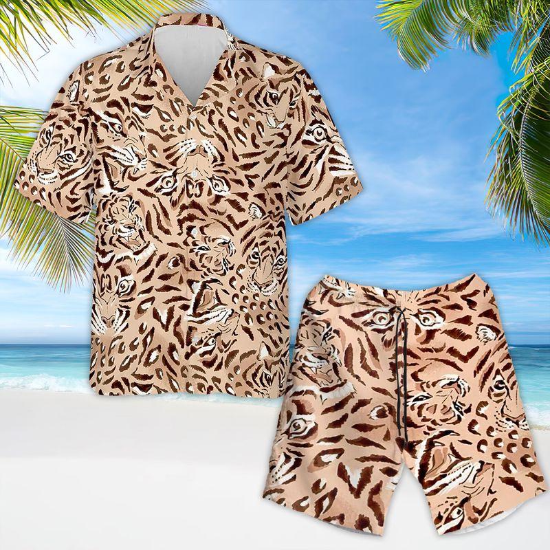 Leopard Aloha Hawaiian Shirts For Summer, Hidden Leopard Pattern Wildlife Animal Hawaiian Set For Men Women, Gift For Leopard Lovers, Friend - Amzanimalsgift