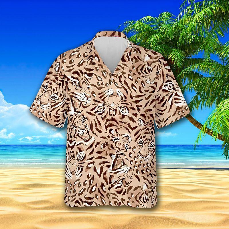 Leopard Aloha Hawaiian Shirts For Summer, Hidden Leopard Pattern Wildlife Animal Hawaiian Set For Men Women, Gift For Leopard Lovers, Friend - Amzanimalsgift