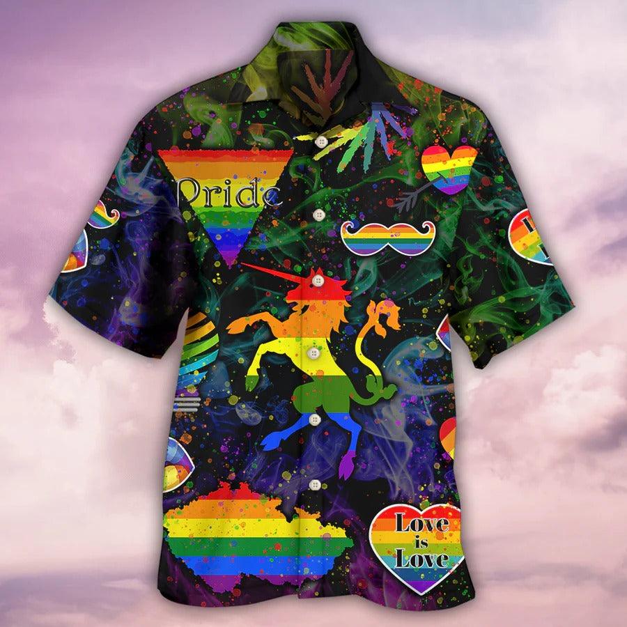 LGBT Aloha Hawaiian Shirt For Summer - LGBT Be Careful Who You Hate Style Hawaiian Shirt - Unicorn Hawaiian Shirt - Perfect Gift For LGBT - Amzanimalsgift