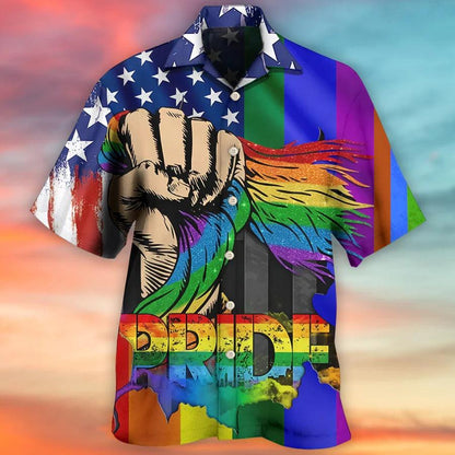 LGBT Aloha Hawaiian Shirt For Summer - LGBT Hand Love Is Love Hawaiian Shirt - Juneteenth Hawaiian Shirt - Perfect Gift For LGBT - Amzanimalsgift