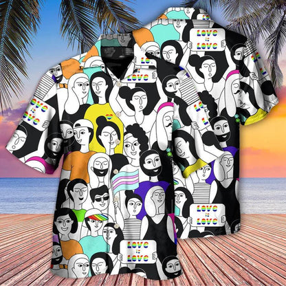 LGBT Aloha Hawaiian Shirt For Summer - LGBT Love Who You Want Hawaiian Shirt - Rainbow Hawaiian Shirt - Perfect Gift For LGBT - Amzanimalsgift