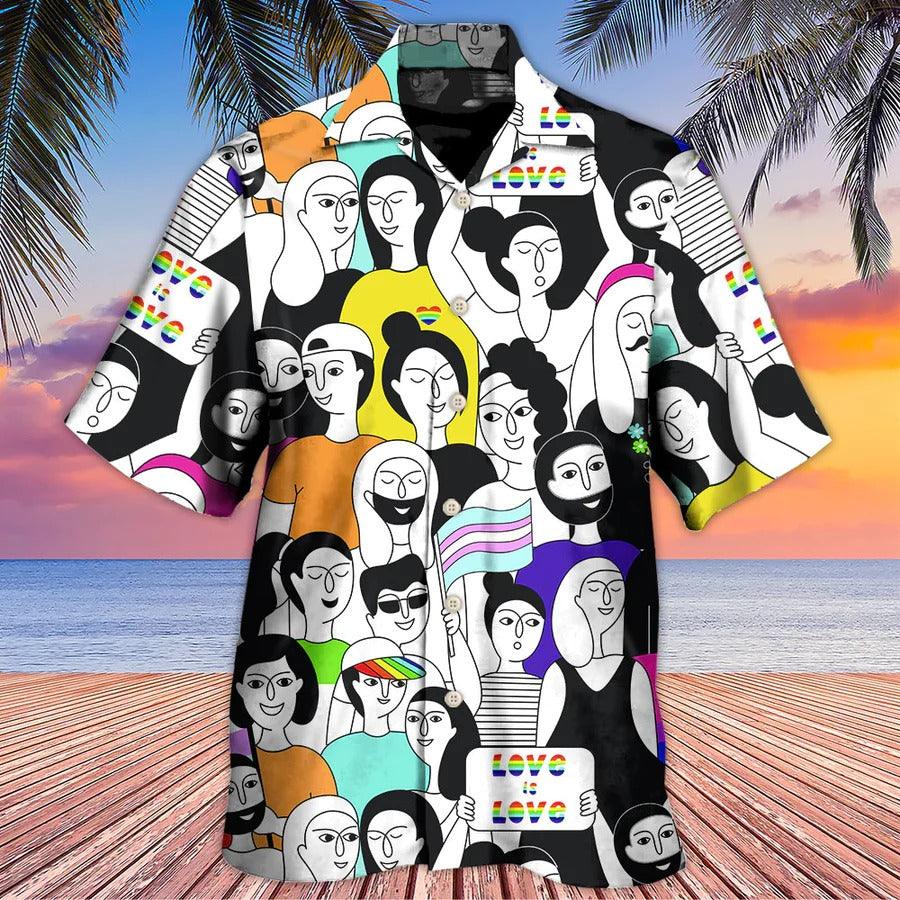 LGBT Aloha Hawaiian Shirt For Summer - LGBT Love Who You Want Hawaiian Shirt - Rainbow Hawaiian Shirt - Perfect Gift For LGBT - Amzanimalsgift