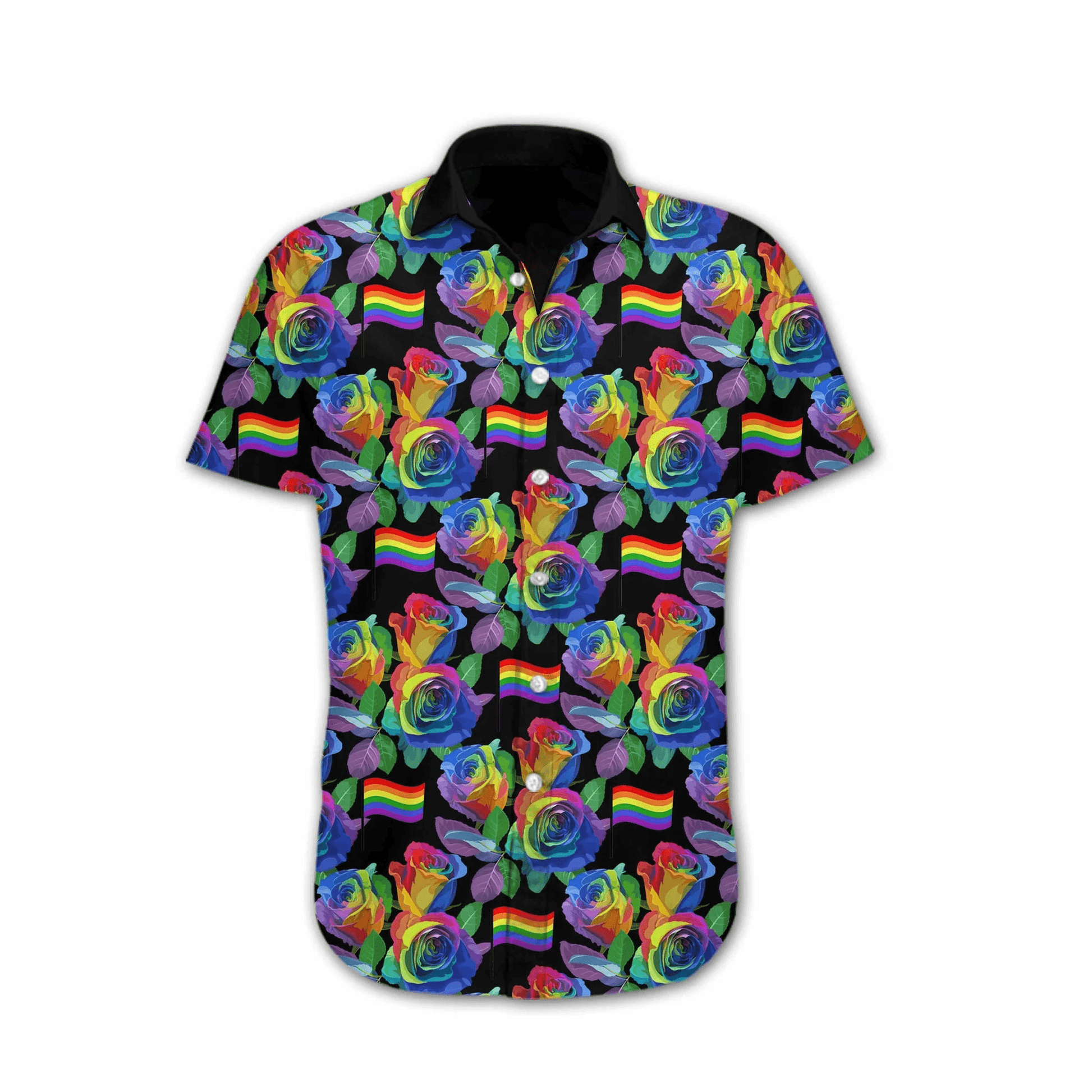 LGBT Aloha Hawaiian Shirts For Summer, Ally Pride Month Rose Colorful Of LGBT Hawaiian Shirts, Gift For Gaymer And Lesbian - Amzanimalsgift
