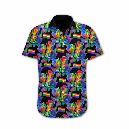 LGBT Aloha Hawaiian Shirts For Summer, Ally Pride Month Rose Colorful Of LGBT Hawaiian Shirts, Gift For Gaymer And Lesbian - Amzanimalsgift