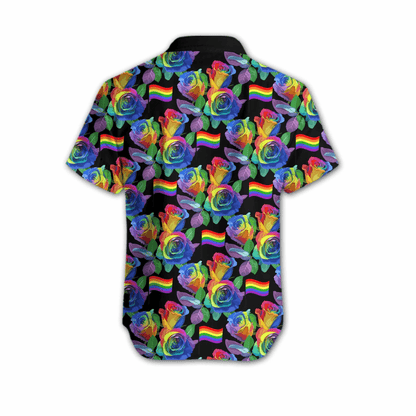 LGBT Aloha Hawaiian Shirts For Summer, Ally Pride Month Rose Colorful Of LGBT Hawaiian Shirts, Gift For Gaymer And Lesbian - Amzanimalsgift
