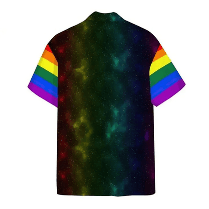 LGBT Aloha Hawaiian Shirts For Summer, Astronaut Colorful LGBT Rainbow Flag Galaxy Hawaiian Shirts, Pride Gift For Gaymer And Lesbian - Amzanimalsgift