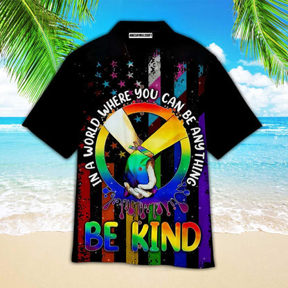 LGBT Aloha Hawaiian Shirts For Summer, Happy Pride Month Colorful Rainbow Of LGBT Hawaiian Shirts, Gift For Gaymer And Lesbian - Be Kind - Amzanimalsgift