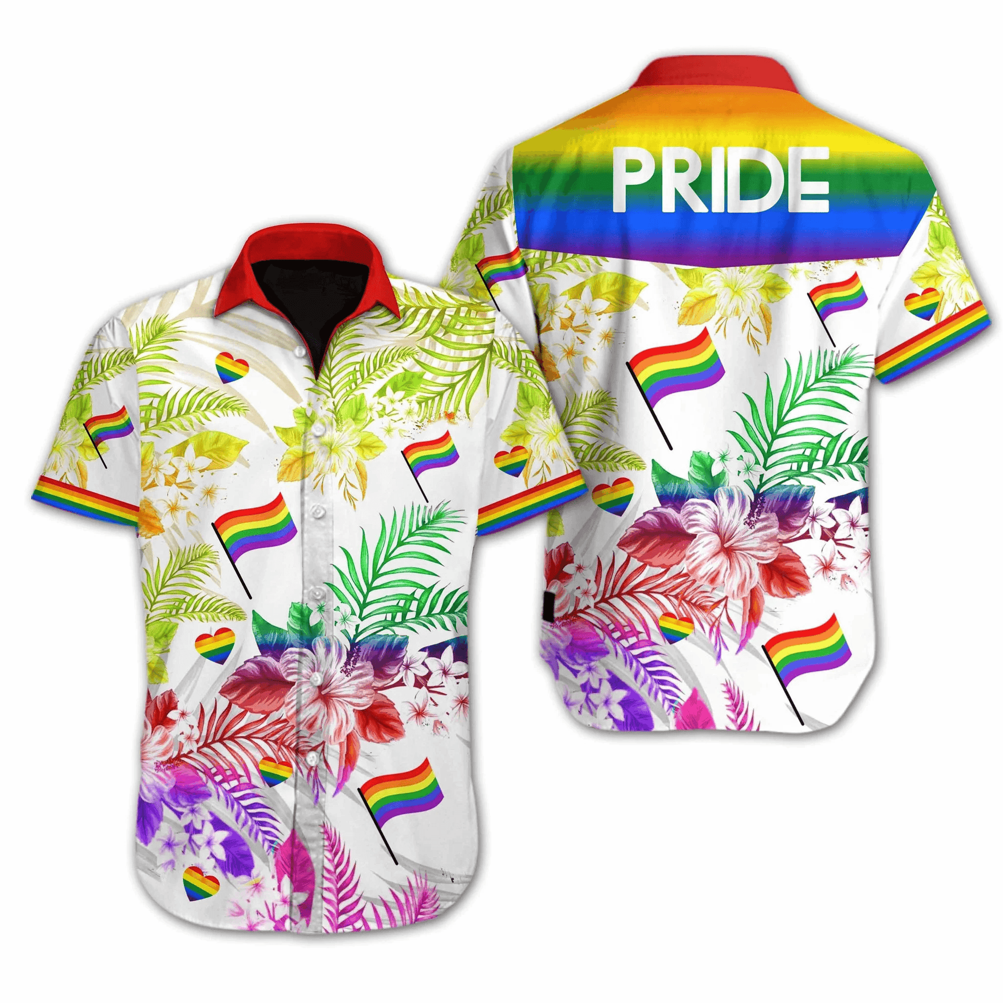 LGBT Aloha Hawaiian Shirts For Summer, Pride Love Is Love Vivid Tropical Colorful Rainbow LGBT Hawaiian Shirts, Pride Gift For Gaymer And Lesbian - Amzanimalsgift