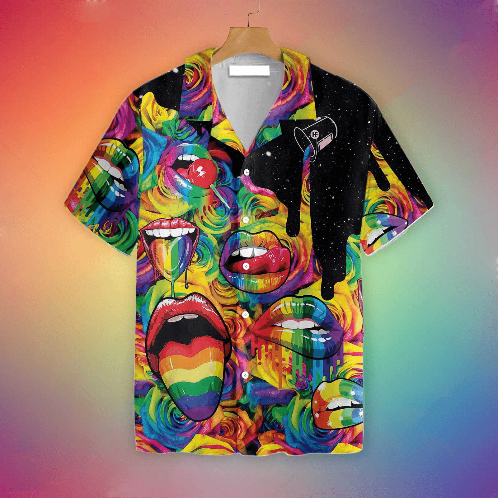 LGBT Aloha Hawaiian Shirts For Summer, Sexy Lips Always Proud LGBT Colorful Rainbow Hawaiian Shirts, Pride Gift For Gaymer And Lesbian - Amzanimalsgift