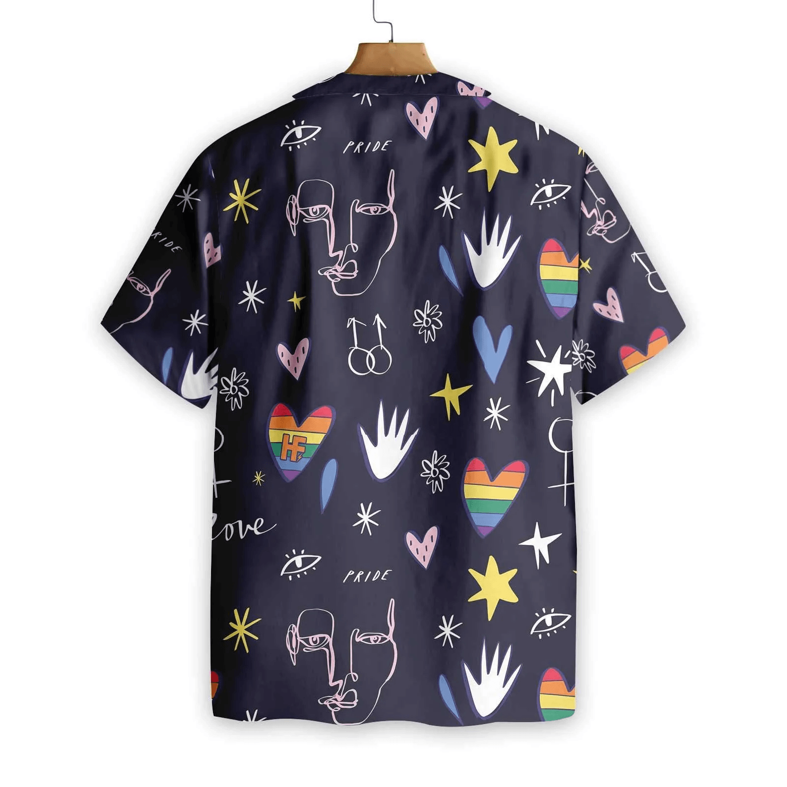 LGBT Aloha Hawaiian Shirts For Summer, Symbol And Heart Colorful Rainbow LGBT Pride Hawaiian Shirts, Gift For Couple Gaymer And Lesbian - Love Is Love - Amzanimalsgift