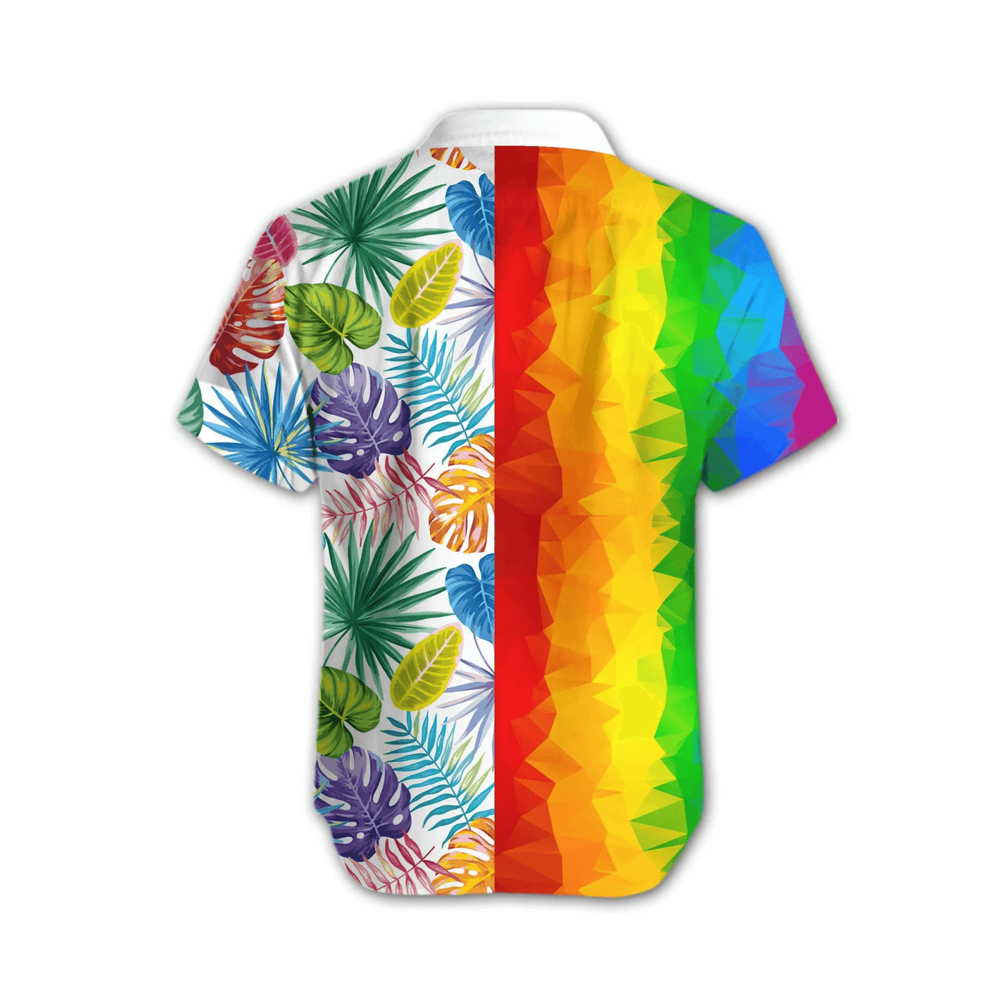 LGBT Aloha Hawaiian Shirts For Summer, Transgender Awesome LGBT Low Poly Colorful Rainbow Hawaiian Shirts, Pride Gift For Gaymer And Lesbian - Amzanimalsgift