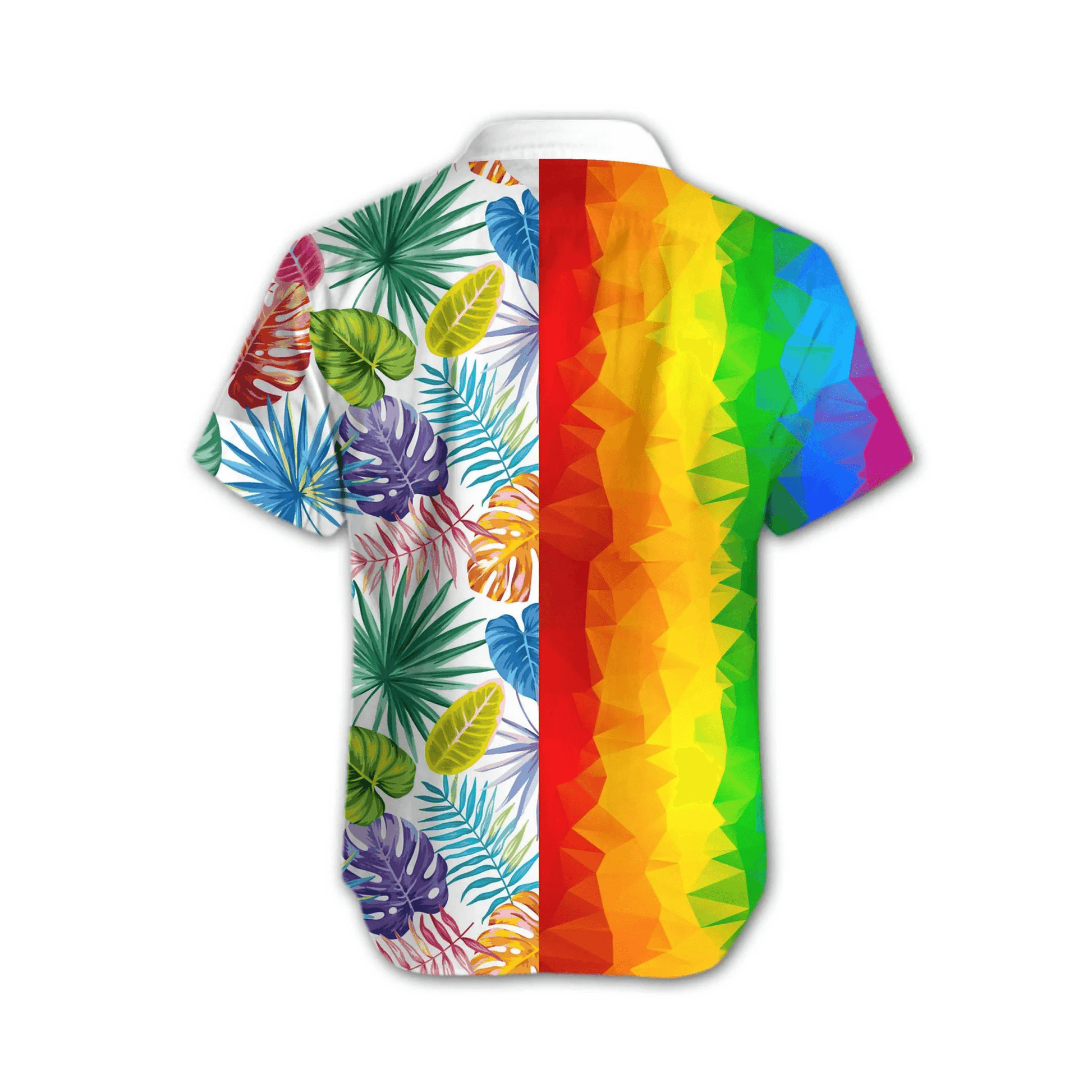 LGBT Aloha Hawaiian Shirts For Summer, Transgender Awesome LGBT Low Poly Colorful Rainbow Hawaiian Shirts, Pride Gift For Gaymer And Lesbian - Amzanimalsgift