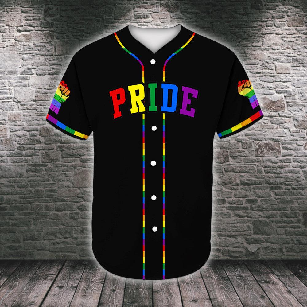 LGBT Baseball Jersey, Love Is Love Color Hand, Pride Colorful Of LGBT Baseball Jersey, Gift For Gaymer And Lesbian - Amzanimalsgift