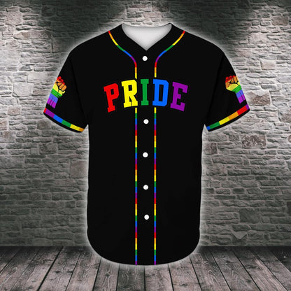 LGBT Baseball Jersey, Love Is Love Color Hand, Pride Colorful Of LGBT Baseball Jersey, Gift For Gaymer And Lesbian - Amzanimalsgift