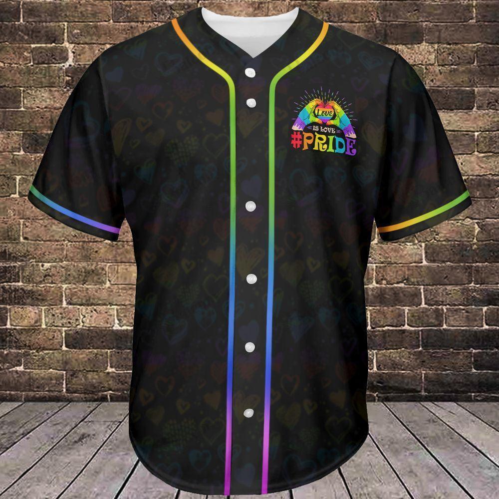 LGBT Baseball Jersey, Pride Colorful Of LGBT Baseball Jersey, Gift For Gaymer And Lesbian - Love is Love - Amzanimalsgift
