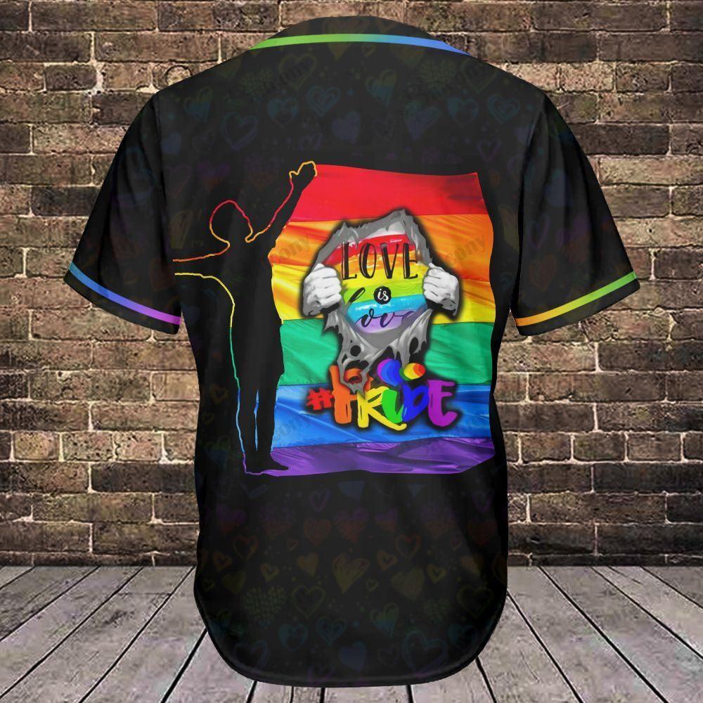 LGBT Baseball Jersey, Pride Colorful Of LGBT Baseball Jersey, Gift For Gaymer And Lesbian - Love is Love - Amzanimalsgift