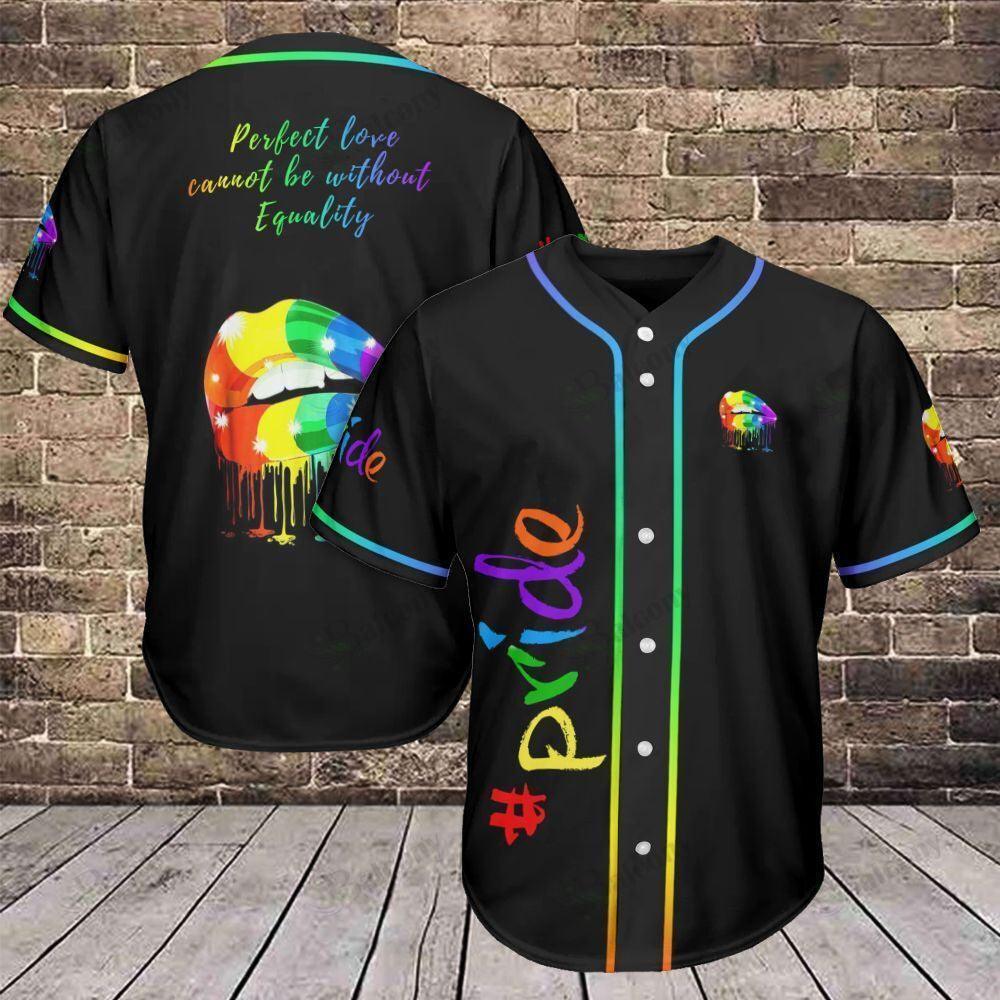 LGBT Baseball Jersey, Pride Lips Colorful Of LGBT Baseball Tee Men Women, Gift For Gaymer And Lesbian - Amzanimalsgift