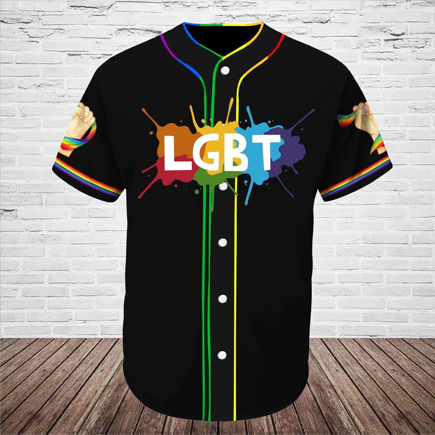 LGBT Baseball Jersey, Together We Rise Color Hands, Pride Colorful Of LGBT Baseball Jersey, Gift For Gaymer And Lesbian - Amzanimalsgift
