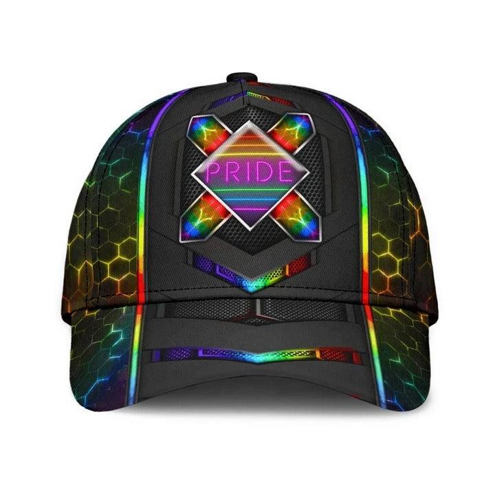LGBT Cap, LGBT Neon Rainbow Classic Cap Hat For Men And Women, Perfect LGBT Gift For Friend, LGBT Pride Month - Amzanimalsgift