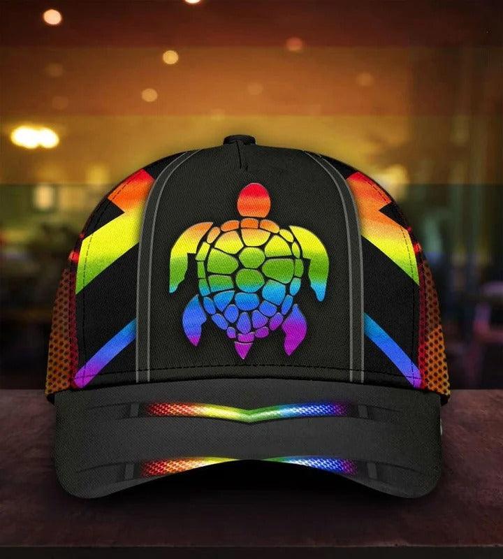 LGBT Cap, Sea Turtle Rainbow LGBT Classic Cap Hat For Men And Women, Perfect LGBT Gift For Friend, Couple, LGBT Pride Month - Amzanimalsgift