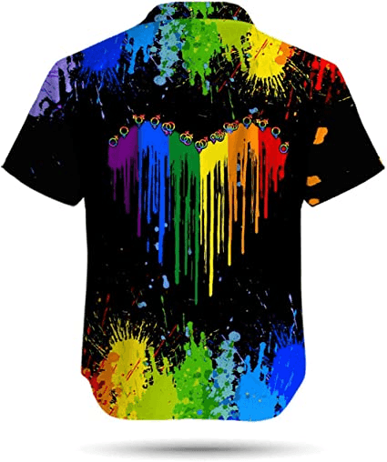 LGBT Custom Name Aloha Hawaiian Shirts For Summer, Personalized Hand Rainbow Paint Colorful LGBT Hawaiian Shirts, Pride Gift For Gaymer And Lesbian - Amzanimalsgift