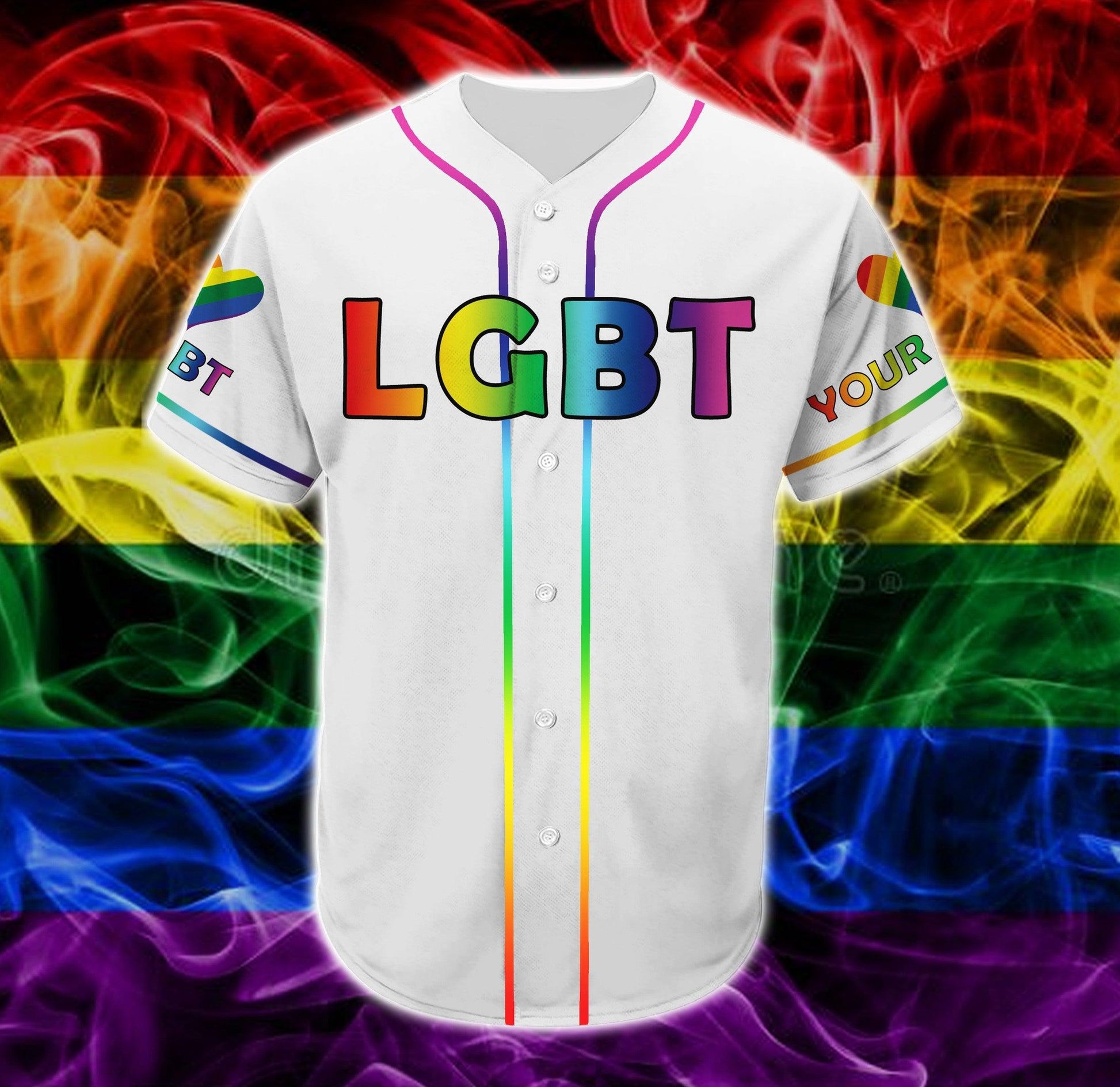 LGBT Custom Name Baseball Jersey, Freemomhug, Personalized Bear Pride Colorful Of LGBT Baseball Jersey, Gift For Gaymer And Lesbian - Amzanimalsgift
