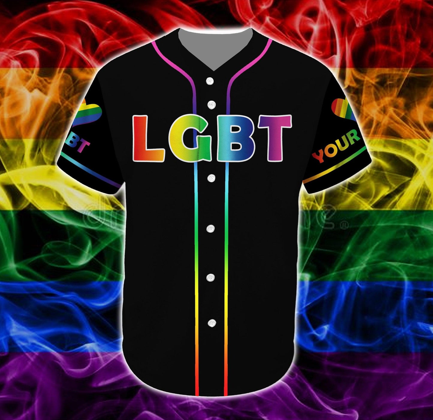 LGBT Custom Name Baseball Jersey, Freemomhug, Personalized Bear Pride Colorful Of LGBT Baseball Jersey, Gift For Gaymer And Lesbian - Amzanimalsgift