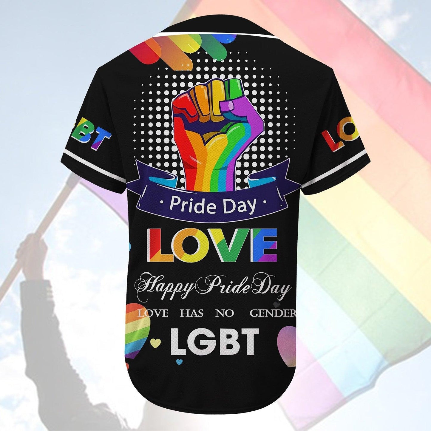 LGBT Custom Name Baseball Jersey, Pride Day Love Has No Gender, Personalized Pride Colorful Of LGBT Baseball Jersey, Gift For Gaymer And Lesbian - Amzanimalsgift