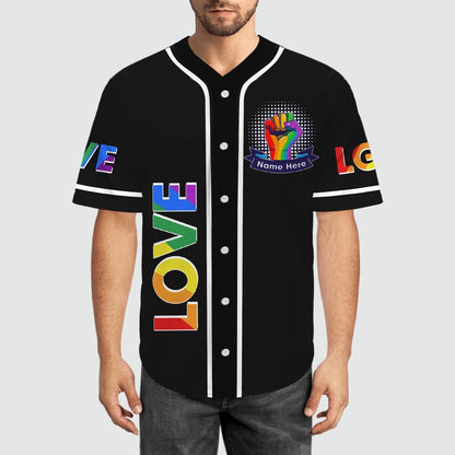 LGBT Custom Name Baseball Jersey, Pride Day Love Has No Gender, Personalized Pride Colorful Of LGBT Baseball Jersey, Gift For Gaymer And Lesbian - Amzanimalsgift