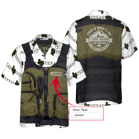 Life Vest Kayak & Fishing Texas Custom Hawaiian Shirt, State Of Texas Logo Texas Flag, Personalized Summer Aloha Shirt Gift For Men Women, Friend - Amzanimalsgift