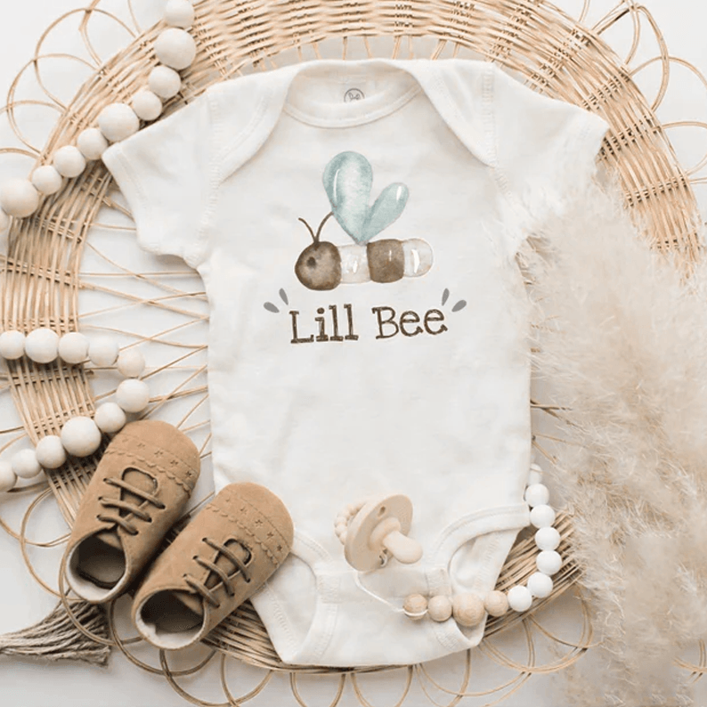 Lil Bee Baby Onesies, Bee Pregnancy Announcement Onesie, Baby Animal Onesie, Newborn Onesies - Perfect Gift For Baby, Baby Gift Onesie - Amzanimalsgift