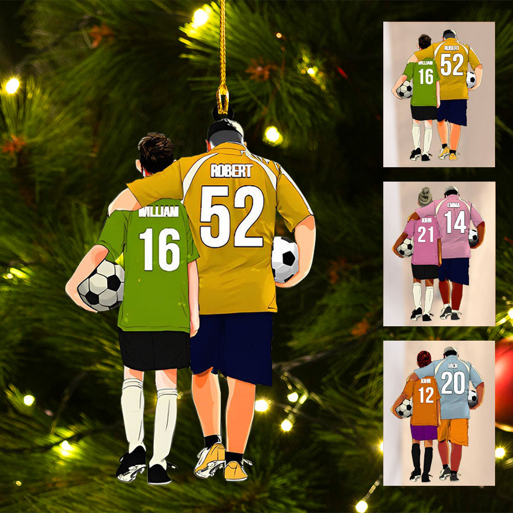 Customized Photo Soccer Players Acrylic Christmas Acrylic Ornament Gift For Soccer Lovers - Gift For Baseball Players, Dad, Son, Coach