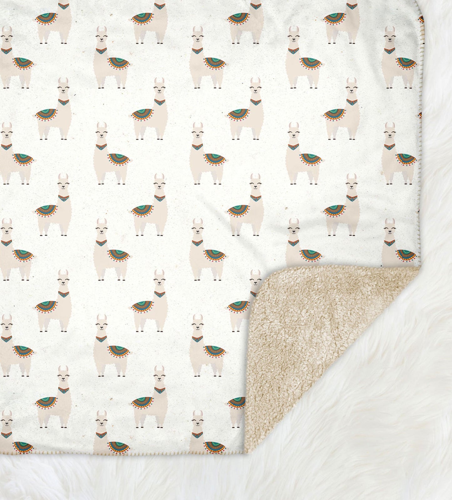 Llamas Pattern Baby Kids Blanket With Customized Name For Baby Boy Girl Nursery, Son, Grandson, Daughter, Granddaughter