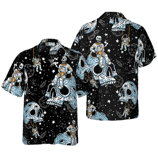 Lonely Skull Planet Outta Space Hawaiian Shirt, Colorful Summer Aloha Shirt For Men Women, Perfect Gift For Friend, Family, Husband, Wife - Amzanimalsgift