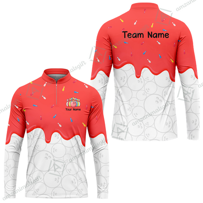 Customized Bowling Jersey Shirt, Ice Cream Sweet Melting Drip Bowling, Custom Bowling Team Shirt With Name and Team Name