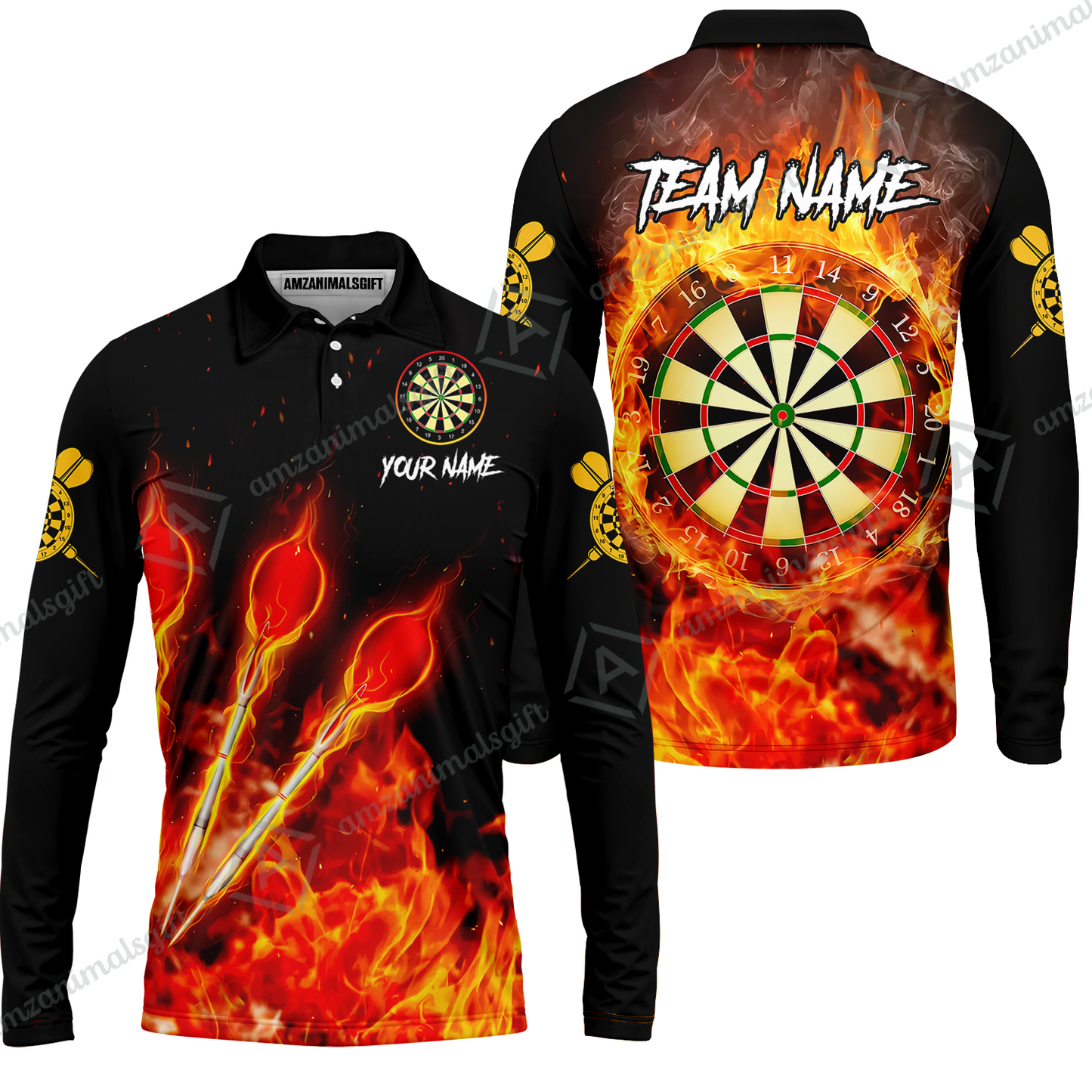 Custom Dart Jersey Team Shirt For Players, Dart Flame, Personalize Name and Team Name