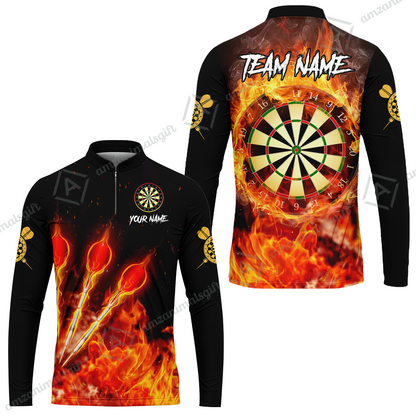 Custom Dart Jersey Team Shirt For Players, Dart Flame, Personalize Name and Team Name