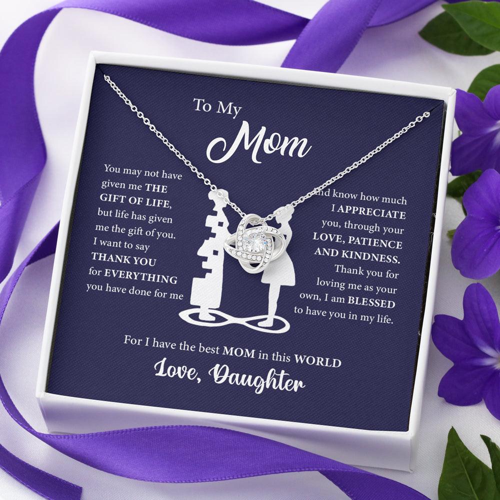 Love Knot Necklace For Mom From Daunghter - For I Have The Best Mom In This World , Love, Daunghter, Love Knot Necklace, Good Mothers Day Gifts, Gift Ideas For Mum - Amzanimalsgift