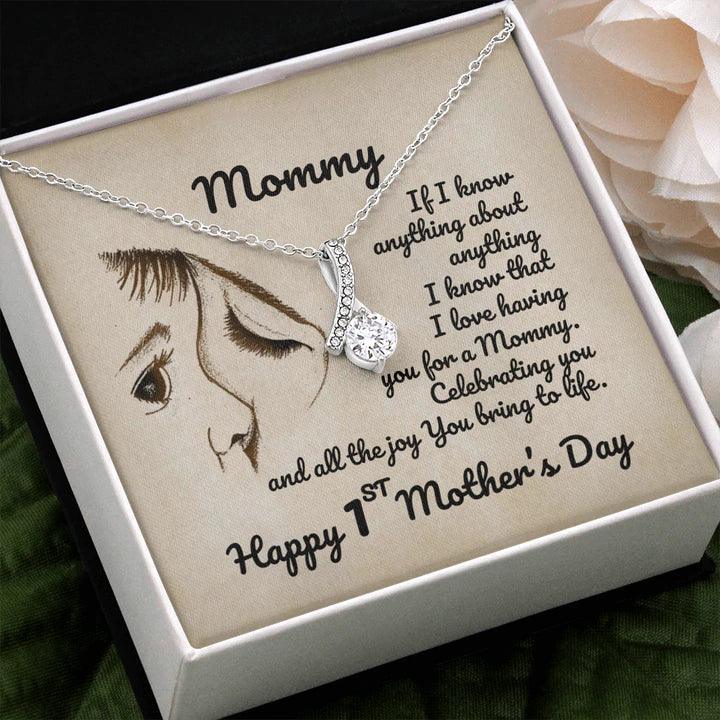 Love Knot Necklace For Mom - Happy 1st Mother's Day - Celebrating You And All The Joy You Bring To Life Love Knot Necklace, Best Mother's Day Gifts For Mom - Amzanimalsgift