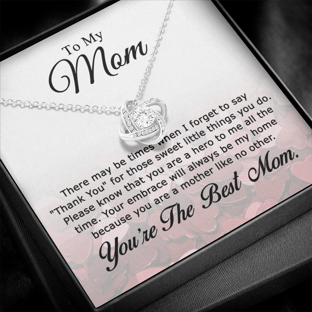 Love Knot Necklace For Mom - Please Know That You Are A Hero To Me All Time Love Knot Necklace - Perfect Gift For Mom, Necklace For Mom - Amzanimalsgift