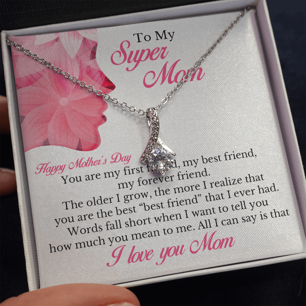 Love Knot Necklace For Mom - You Are My First Friend, My Best Friend, My Forever Friend Love Knot Necklace - Perfect Gift For Mother's Day - Amzanimalsgift