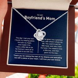 Love Knot Necklace For To My Boyfriend Mother - To My Boyfirend's Mom I Will Love Your Son Forever, Love Knot Necklace, Best Love Knot Necklace Boyfriend Mother - Amzanimalsgift