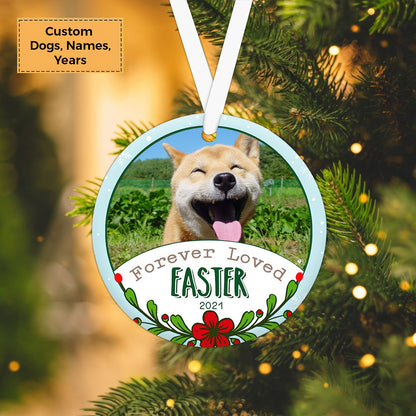 Custom Dog Photo Ceramic Ornament, Custom Pet Photo Ornament, Forever Loved Pet Custom Ornament - Christmas Ornament Gift For Dog Lovers, Pet Lovers