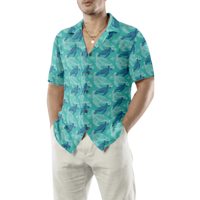 Marine Life Sea Turtle Hawaiian Shirt, Sea Turtle Aloha Shirt For Men - Perfect Gift For Sea Turtle Lovers, Husband, Boyfriend, Friend, Family - Amzanimalsgift