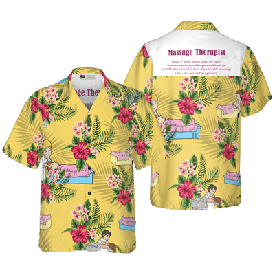 Massage Therapist Hawaiian Shirt, Massage Therapist Tropical Floral Aloha Shirt For Men - Gift For Massage Therapist, Husband, Boyfriend, Family, Friends - Amzanimalsgift